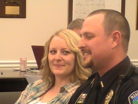Officer Clark and his fiancee Jessica.  Officer Clark was promoted to Master Officer. 